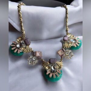 Cookie Lee Crystal & Acrylic Floral Statement Necklace